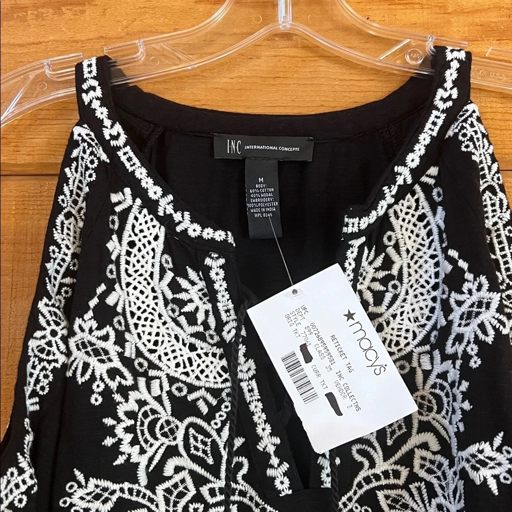 INC international concepts cold shoulder long sleeve blouse NWT - Picture 4 of 5